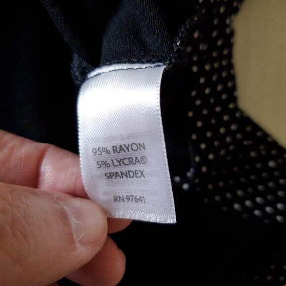 J Jill Tunic Blouse Scoop Neck  Black with Tiny Polka Dots Rayon Blend Small - Picture 9 of 13